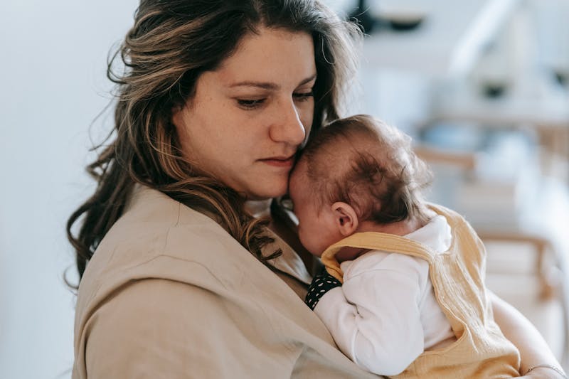 Mother receiving care essentials and supplies for her newborn
